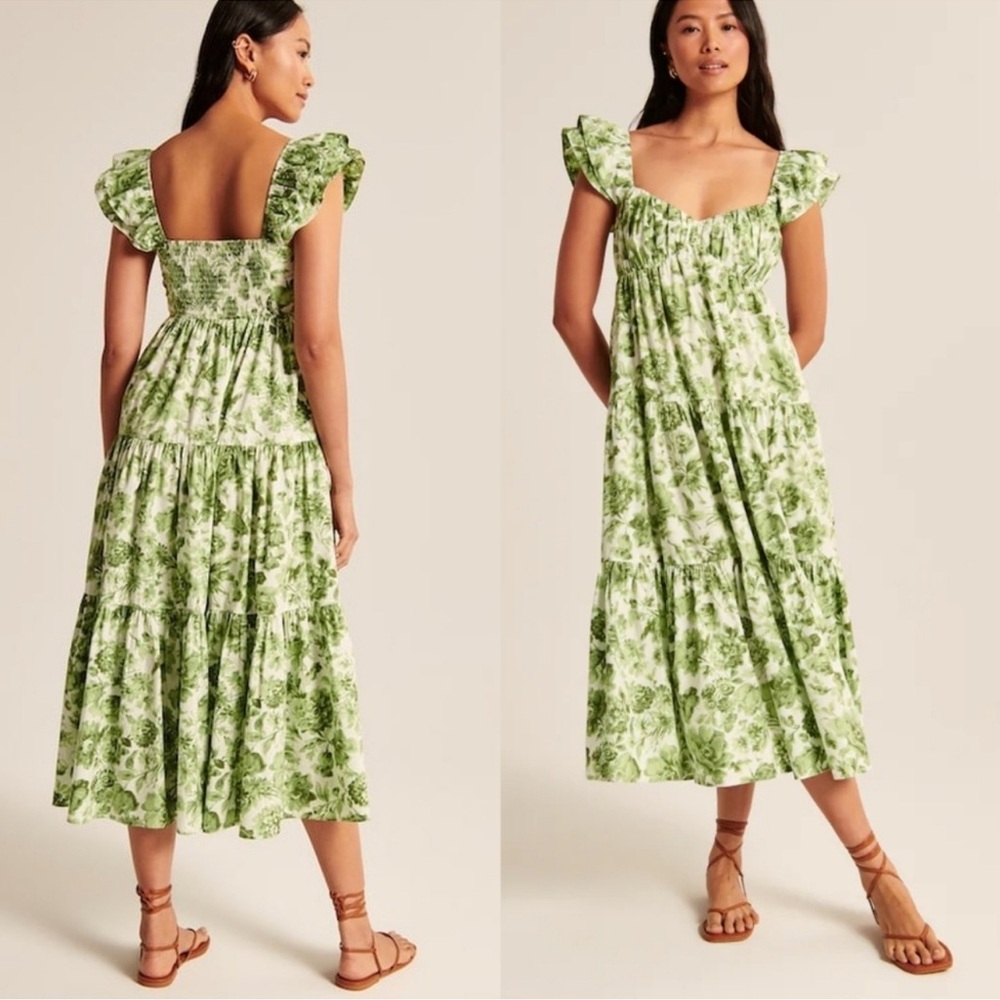 Abercrombie Green Maxi Floral Dress